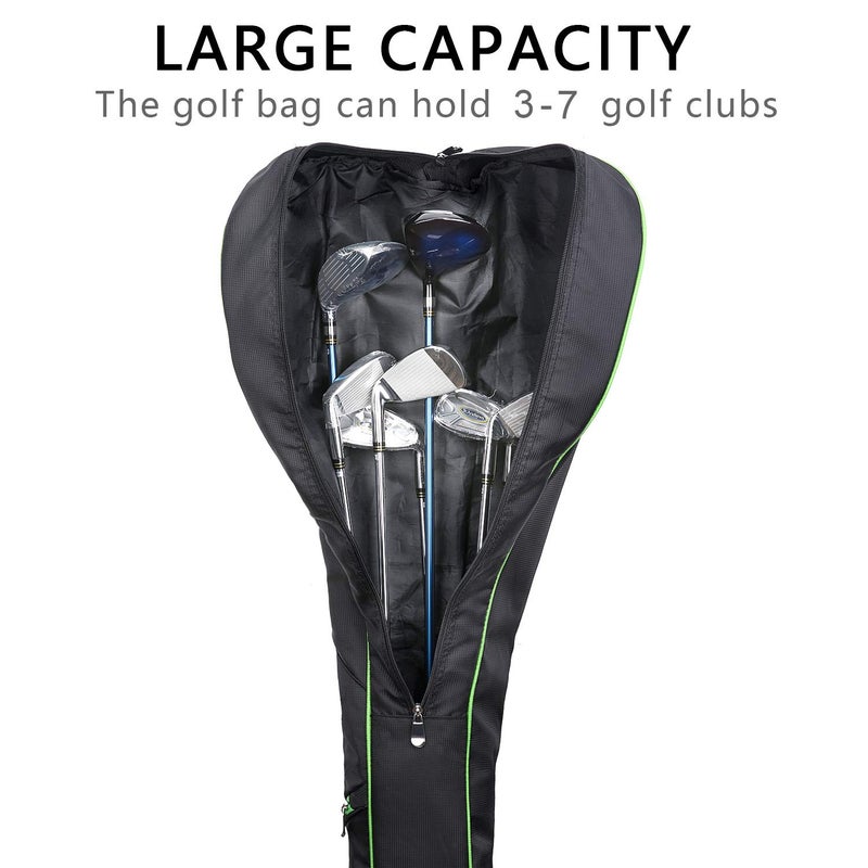 Konday Golf Club Travel Case Gun Bag Foldable with Hard Base,Driving Range Mini Course Practice Lightweight Golf Sundy Carry Bag for 7-9 Clubs,Black - Image 4
